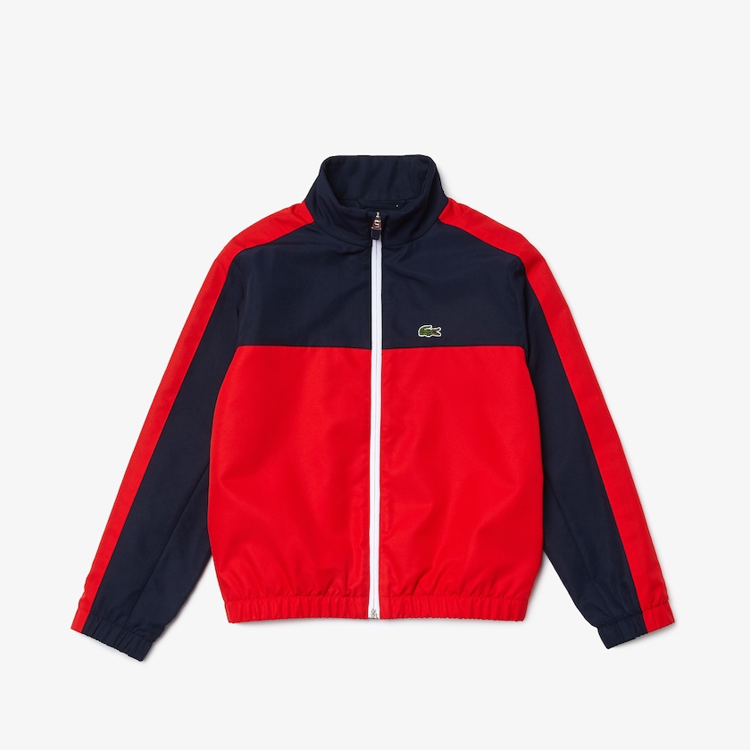 Kids' Lacoste Navy Blue / Red Jackets Colorblock Lightweight Zip DK0-65336V1