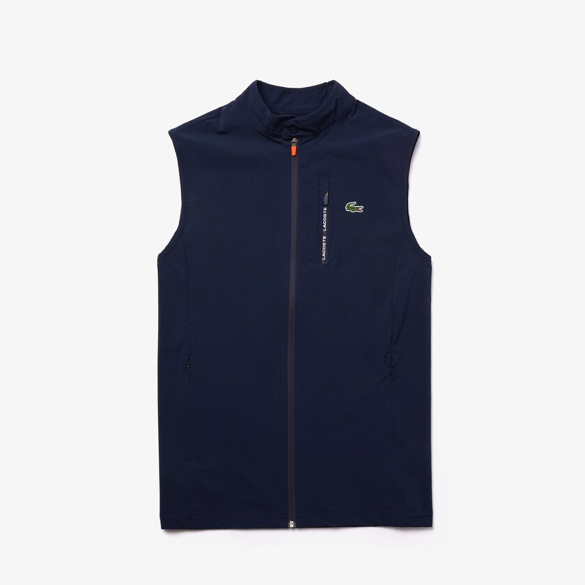 Men's Lacoste Navy Blue / Red Golf Vest SPORT Lightweight Water-Resistant UE1-18601B0