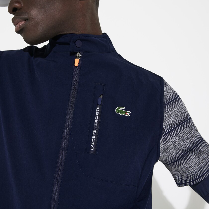 Men's Lacoste Navy Blue / Red Golf Vest SPORT Lightweight Water-Resistant UE1-18601B0