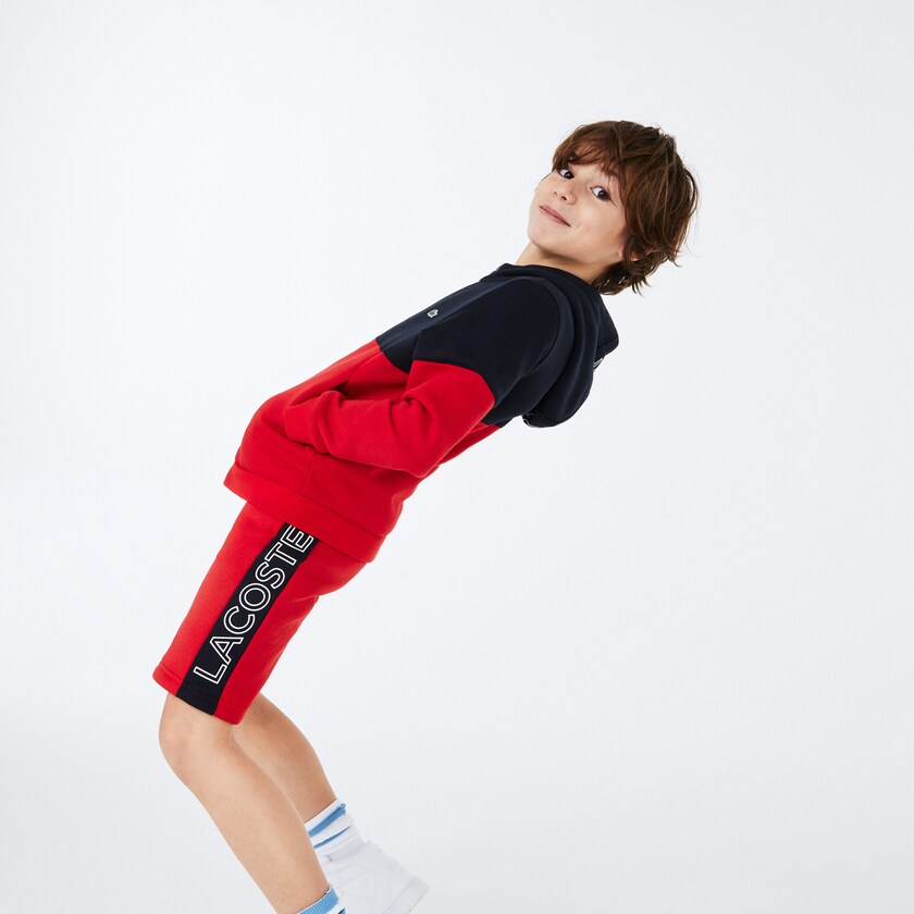 Kids' Lacoste Navy Blue / Red / White Jackets SPORT Colorblock Fleece Zip SO1-56865J6