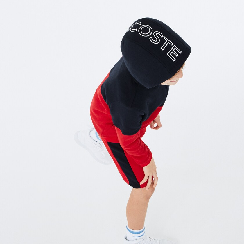 Kids' Lacoste Navy Blue / Red / White Jackets SPORT Colorblock Fleece Zip SO1-56865J6