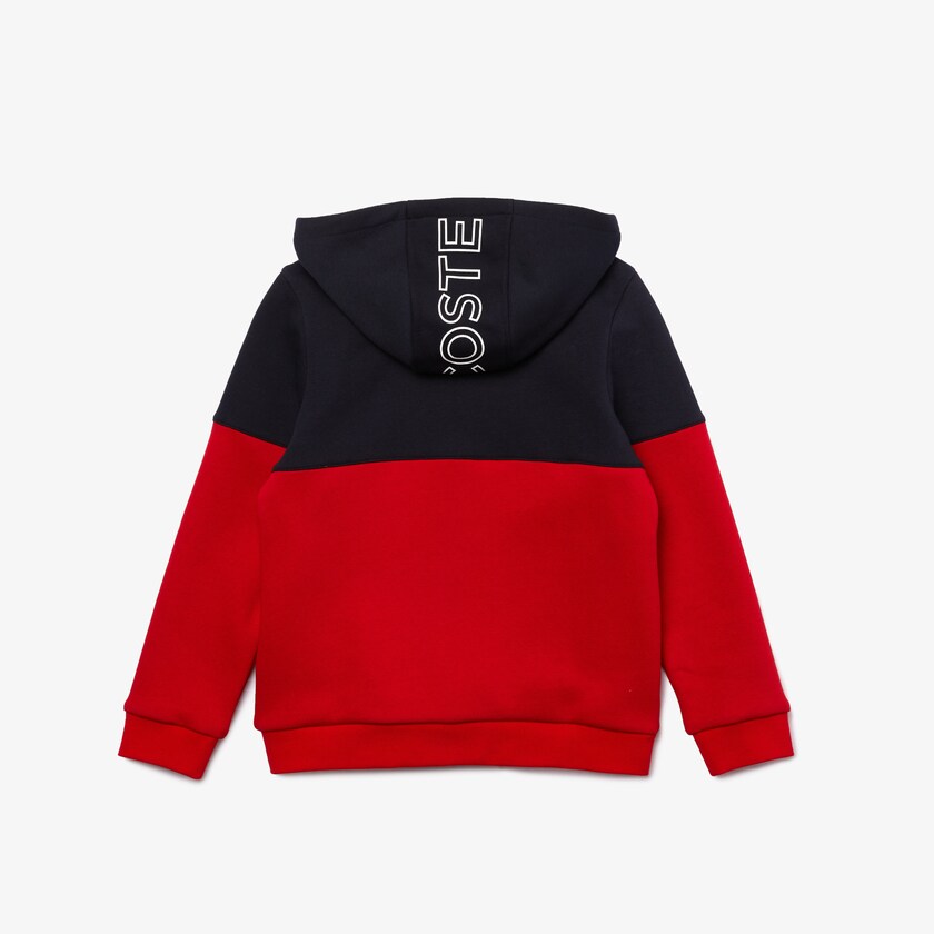 Kids' Lacoste Navy Blue / Red / White Jackets SPORT Colorblock Fleece Zip SO1-56865J6
