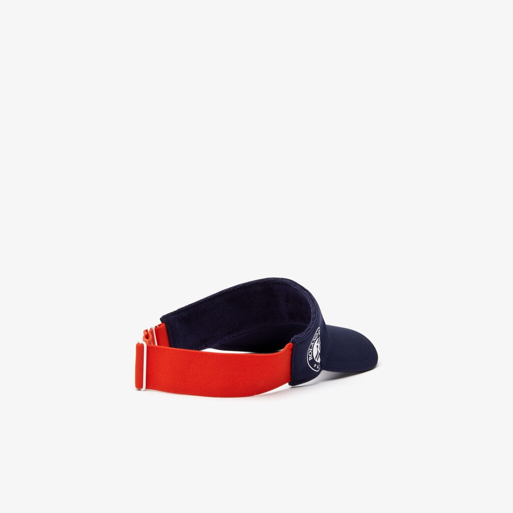 Men's Lacoste Navy Blue / Red / White Caps SPORT Roland Garros Two-Tone Piqué Visor DZ1-13631O1