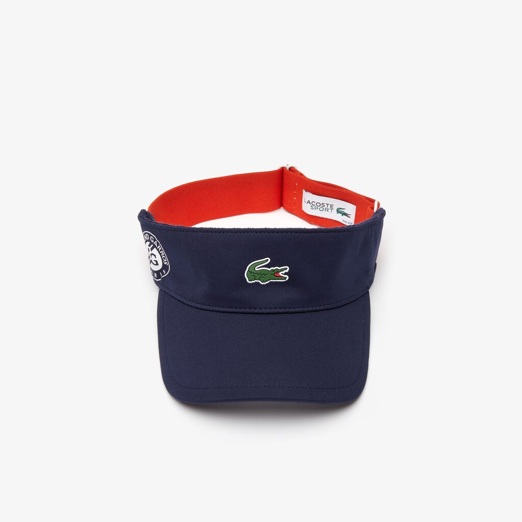 Men's Lacoste Navy Blue / Red / White Caps SPORT Roland Garros Two-Tone Piqué Visor DZ1-13631O1