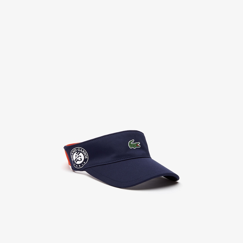 Men's Lacoste Navy Blue / Red / White Caps SPORT Roland Garros Two-Tone Piqué Visor DZ1-13631O1
