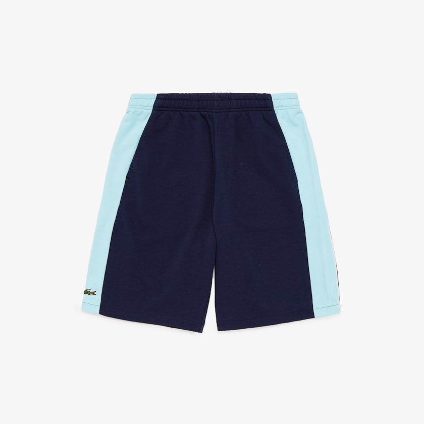Men's Lacoste Navy Blue / Turquoise / White Shorts SPORT Miami Open Colorblock Fleece CC7-84158E7