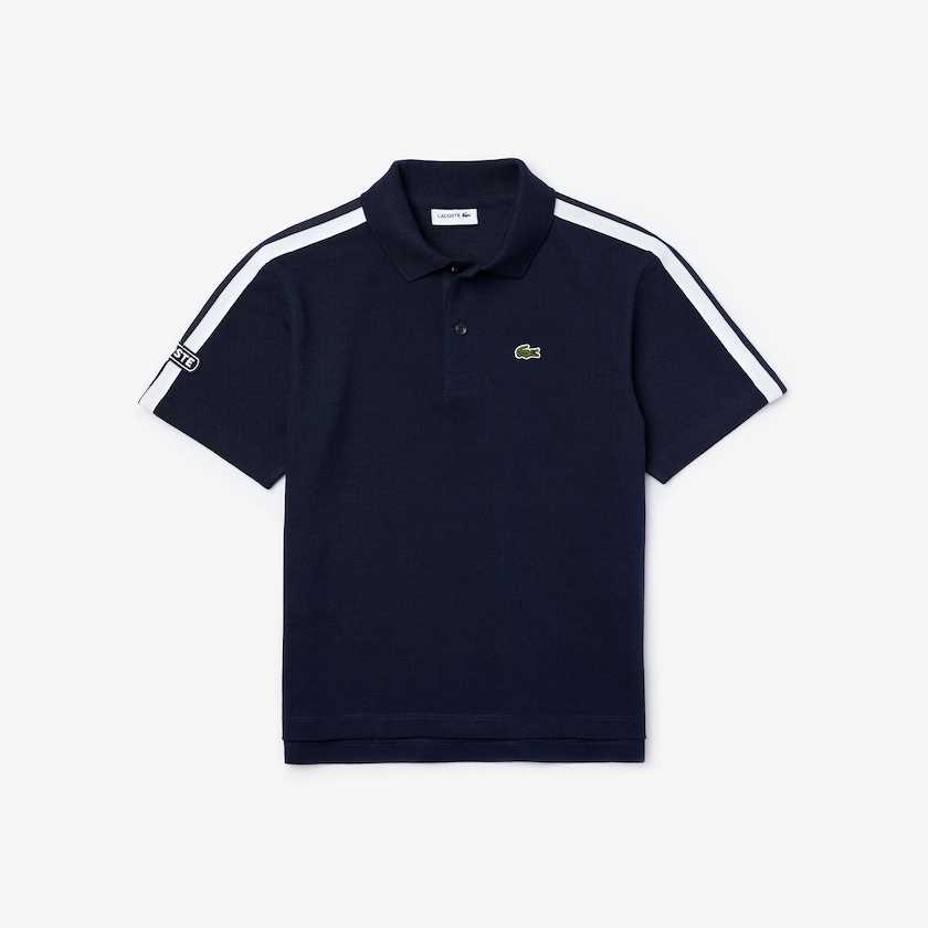 Kids' Lacoste Navy Blue / White Polo Shirts Badge Cotton Piqué SC7-03720F4