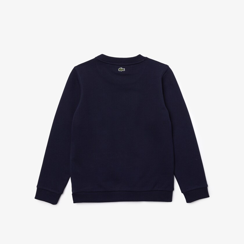 Kids' Lacoste Navy Blue / White Sweatshirts Chantaco Print Fleece EL9-30403X7
