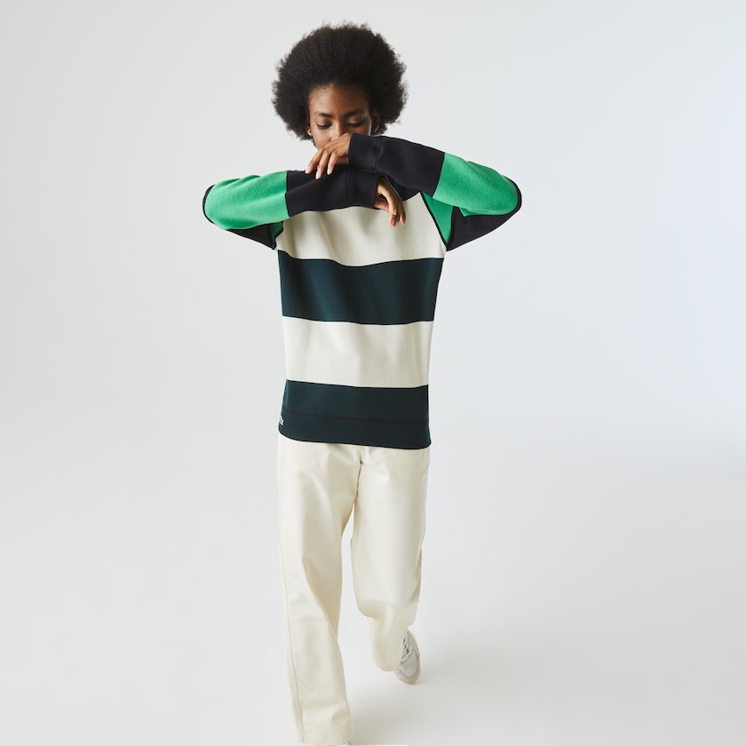 Women's Lacoste Navy Blue / White Sweaters LIVE Reversible Cotton EE9-24302D4