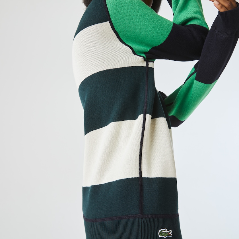 Women's Lacoste Navy Blue / White Sweaters LIVE Reversible Cotton EE9-24302D4