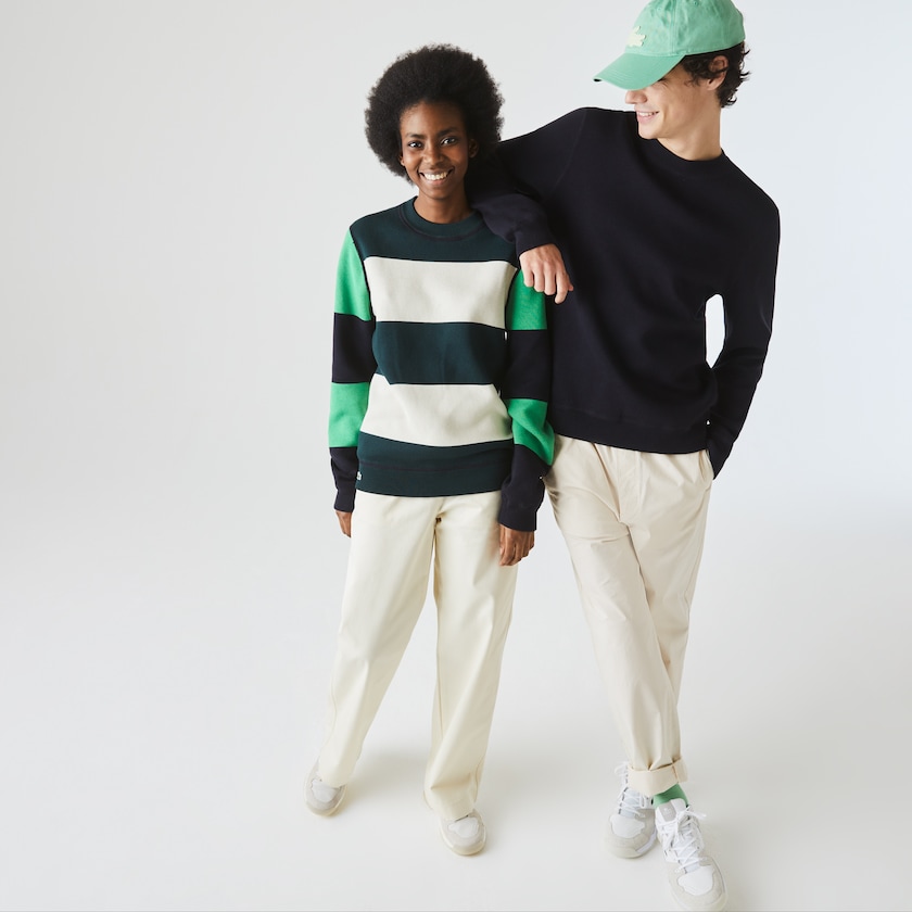 Women's Lacoste Navy Blue / White Sweaters LIVE Reversible Cotton EE9-24302D4