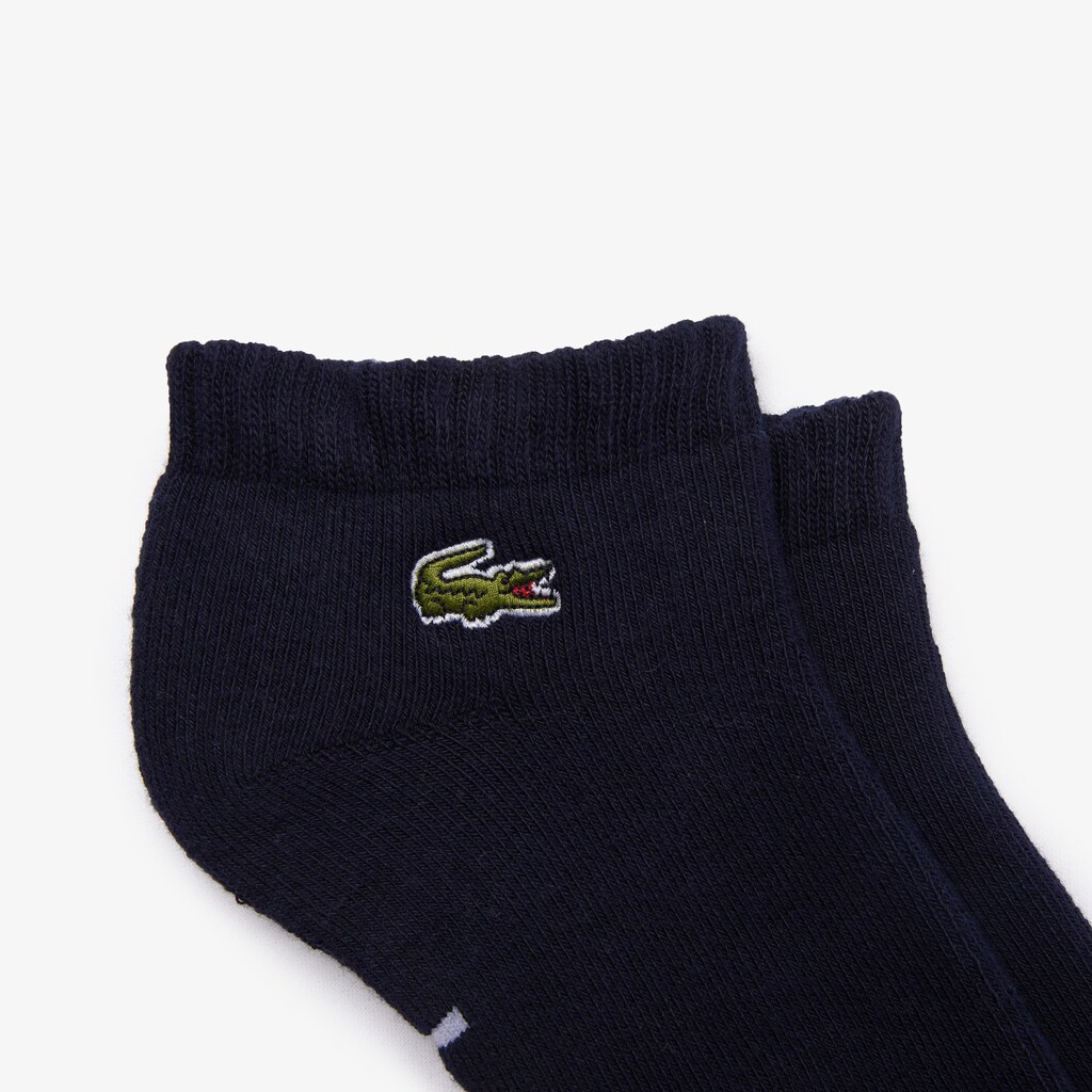 Men's Lacoste Navy Blue / White Socks SPORT Branded Low-Cut Cotton NE3-06050H2