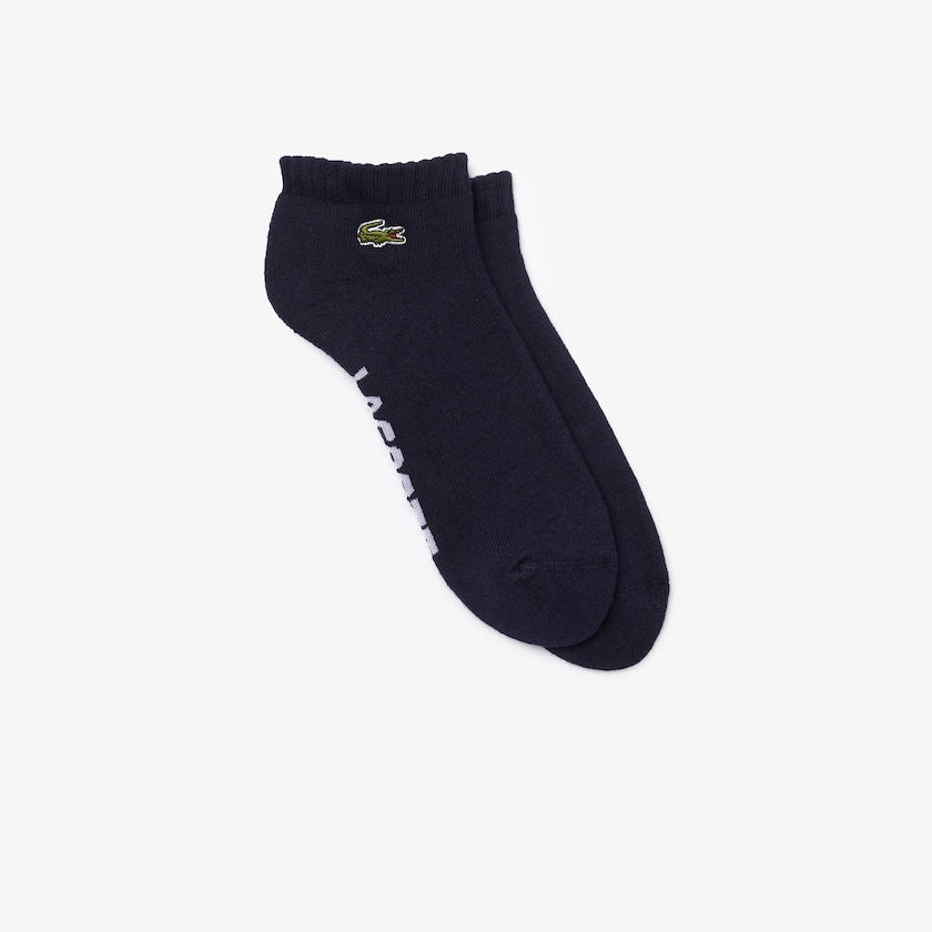 Men's Lacoste Navy Blue / White Socks SPORT Branded Low-Cut Cotton NE3-06050H2