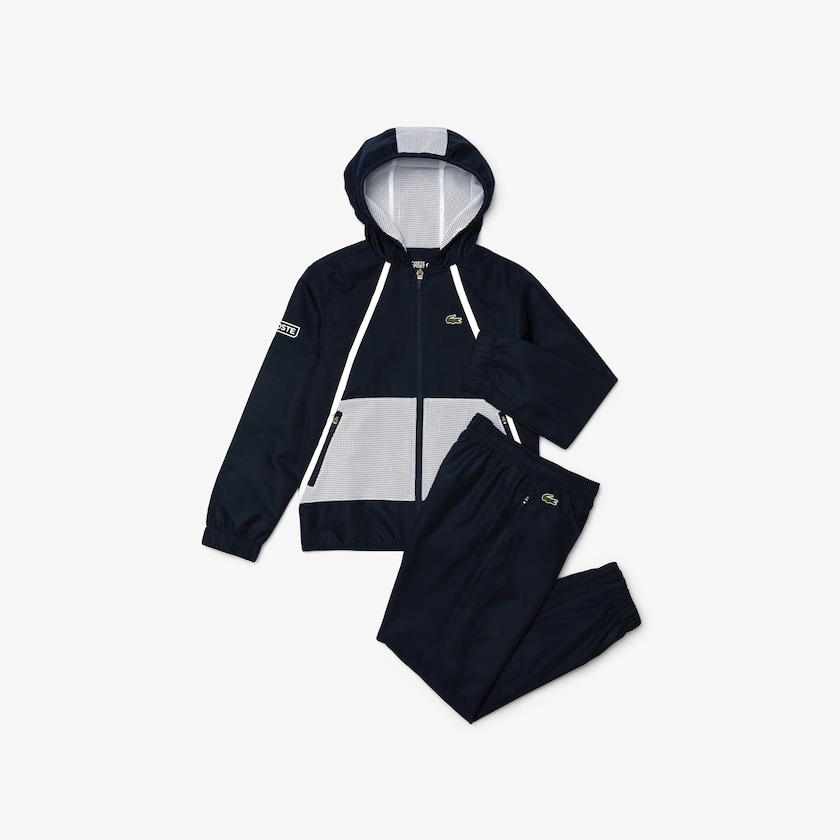 Kids' Lacoste Navy Blue / White Tracksuits SPORT Diamond Taffeta Tennis NK3-51735L5