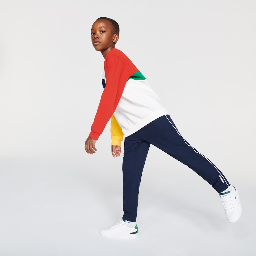 Kids' Lacoste Navy Blue / White Trackpants SPORT Piped Lightweight ZS0-46724C8