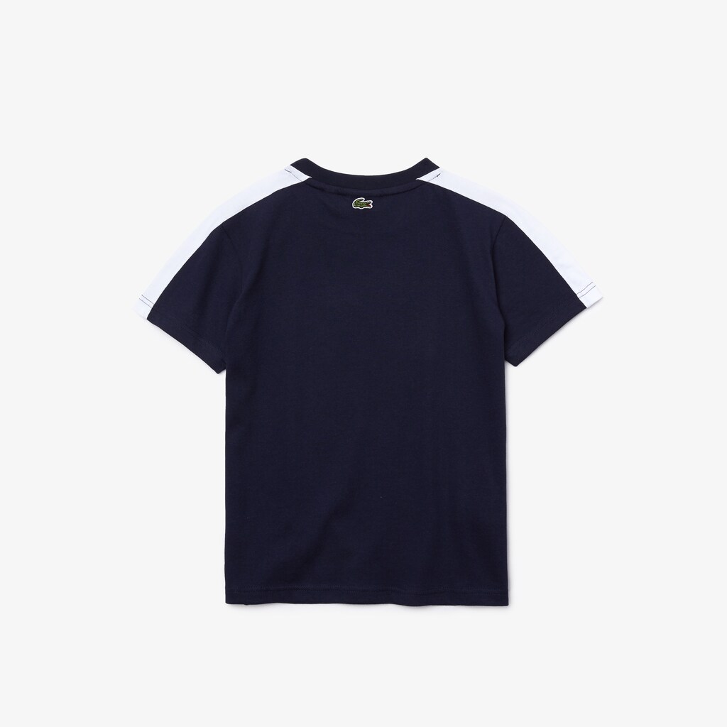 Kids' Lacoste Navy Blue / White T Shirts SPORT Two-Tone YX0-94499W0