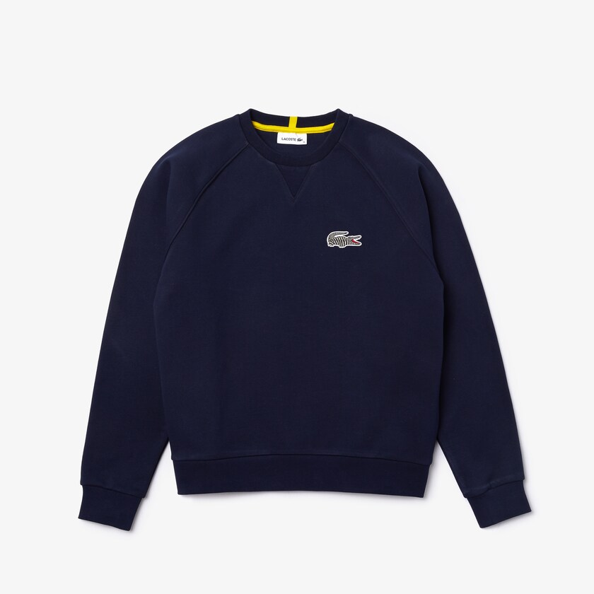 Women's Lacoste Navy Blue / White Sweatshirts x National Geographic Cotton Fleece FE2-54155Y4