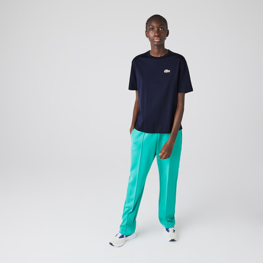 Women's Lacoste Navy Blue / White T Shirts x National Geographic Cotton OS8-71937H1