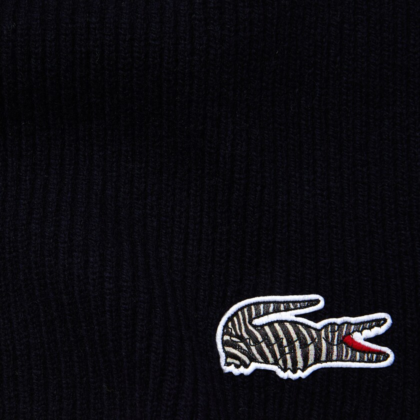 Men's Lacoste Navy Blue / White Scarves x National Geographic Ribbed Wool TD5-15061G3