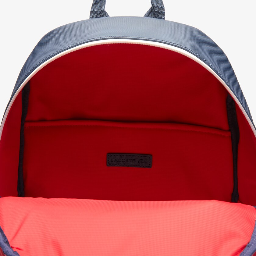Men's Lacoste Navy Blue / White Red Backpacks Classic Tricolour Straps ZP8-33603P3