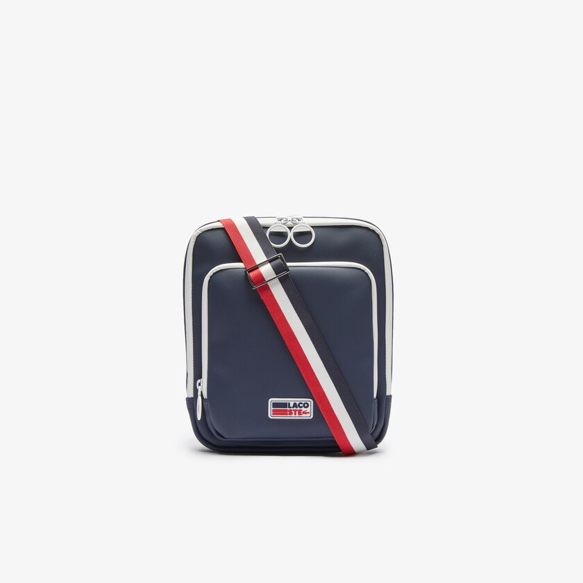 Men's Lacoste Navy Blue / White Red Bags Classic Tricolour Shoulder Strap And Badge Crossbody Bag YW7-93459Y3