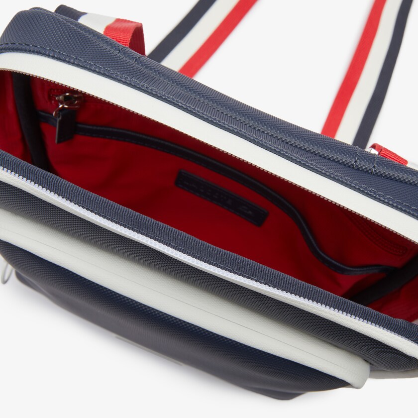 Men's Lacoste Navy Blue / White Red Bags Classic Tricolour Shoulder Strap And Badge Crossbody Bag YW7-93459Y3