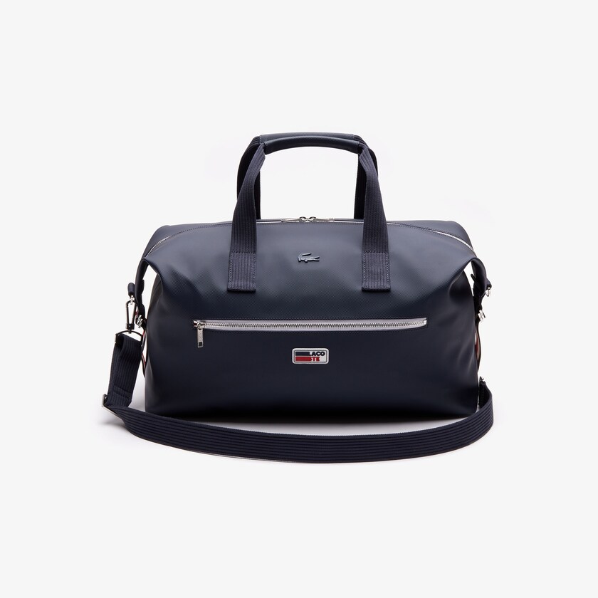 Men's Lacoste Navy Blue / White Red Bags Classic Tricolour Accents Weekender Bag FO8-11241O8