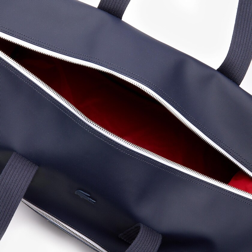 Men's Lacoste Navy Blue / White Red Bags Classic Tricolour Accents Weekender Bag FO8-11241O8