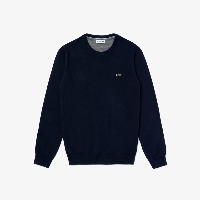 Men's Lacoste Navy Blue / White / Navy Blue Sweaters Caviar Piqué Accent JZ8-68696Z5
