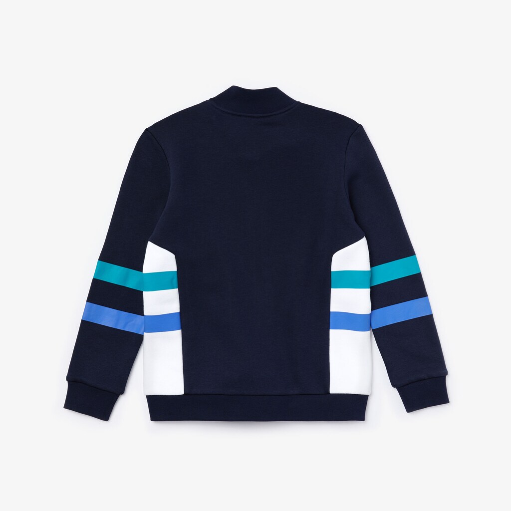 Kids' Lacoste Navy Blue / White / Turquoise / Blue Sweatshirts SPORT Side Stripe Full-Zip Colorblock KE7-17651H5