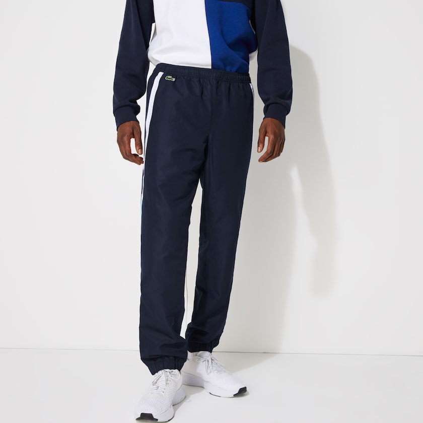 Men's Lacoste Navy Blue / White / Turquoise / Navy Blue Pants SPORT Lightweight Color-Block Track KK6-54415M4