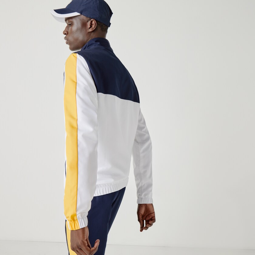 Men's Lacoste Navy Blue / White / Yellow Tracksuits SPORT Lightweight Colorblock JA4-68566E1