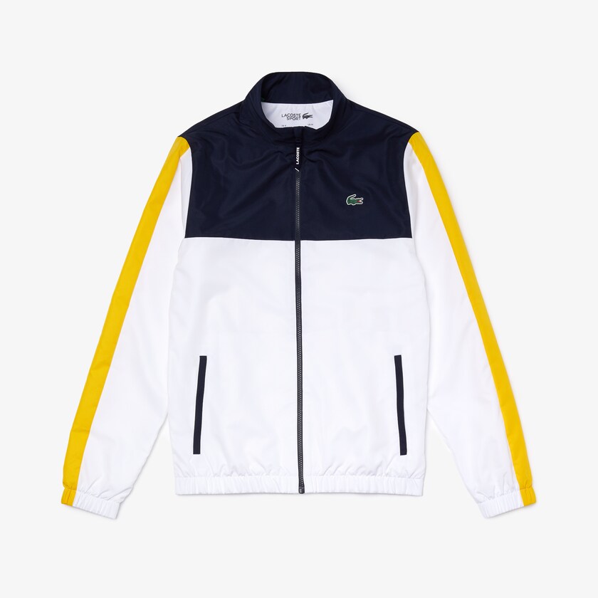 Men's Lacoste Navy Blue / White / Yellow Tracksuits SPORT Lightweight Colorblock JA4-68566E1