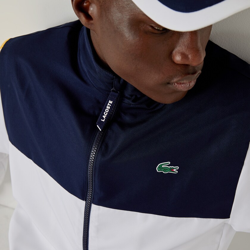Men's Lacoste Navy Blue / White / Yellow Tracksuits SPORT Lightweight Colorblock JA4-68566E1