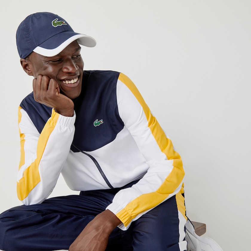 Men's Lacoste Navy Blue / White / Yellow Tracksuits SPORT Lightweight Colorblock JA4-68566E1