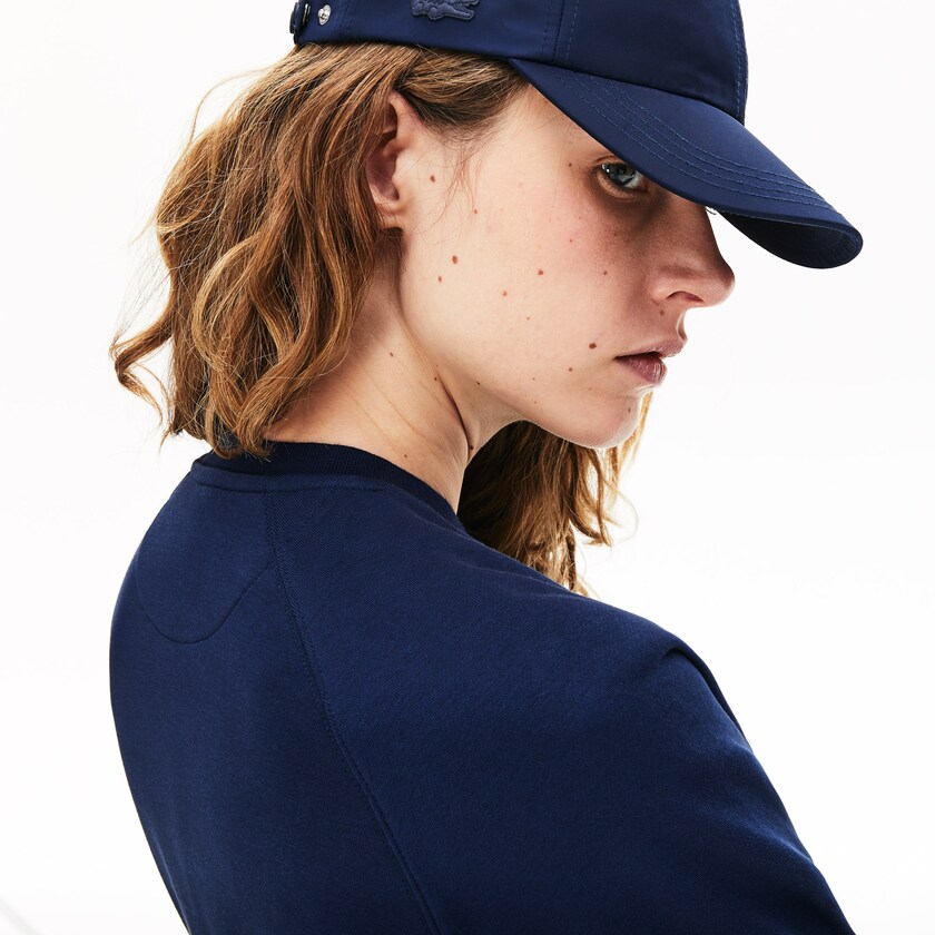 Women's Lacoste Navy Blue / Yellow Sweatshirts Printed Fleece DH4-11841K4