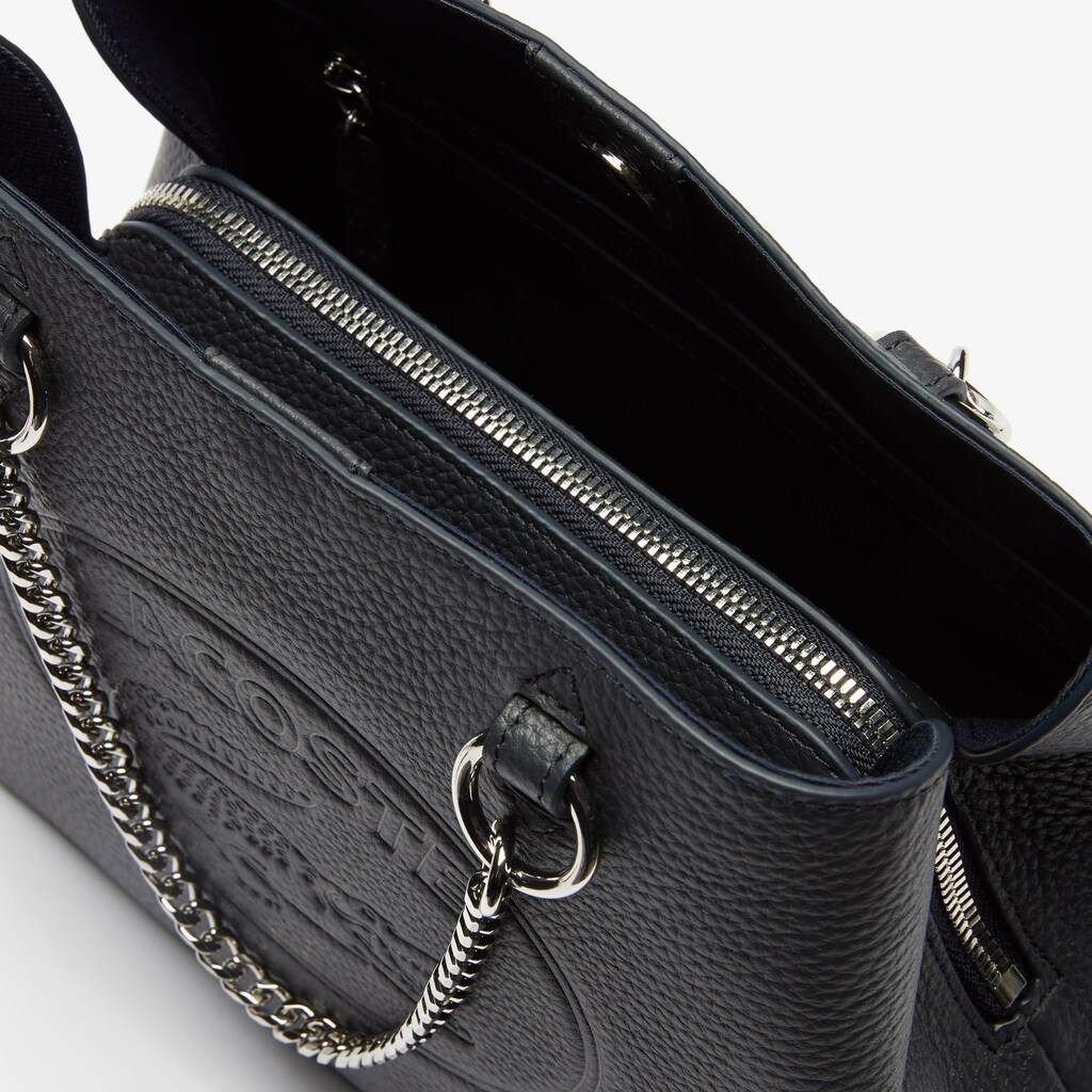 Women's Lacoste Navy Tote Bags Croco Crew Embossed Logo Small Leather ZR8-35903L2