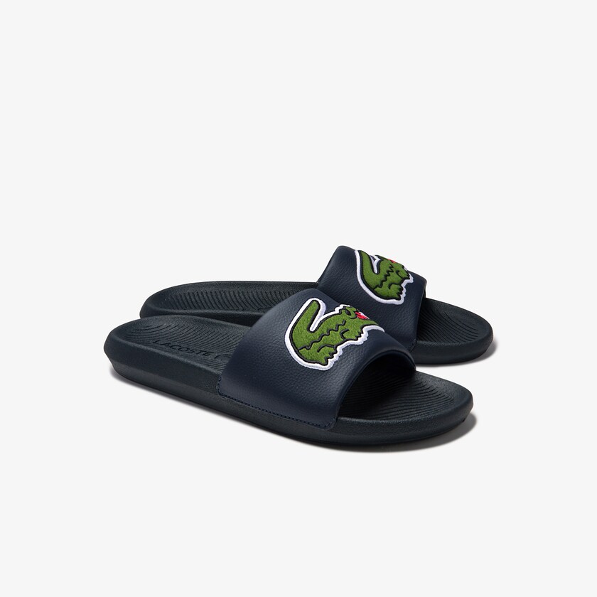 Men's Lacoste Navy Slides Croco Synthetic and PU PB0-72977I1