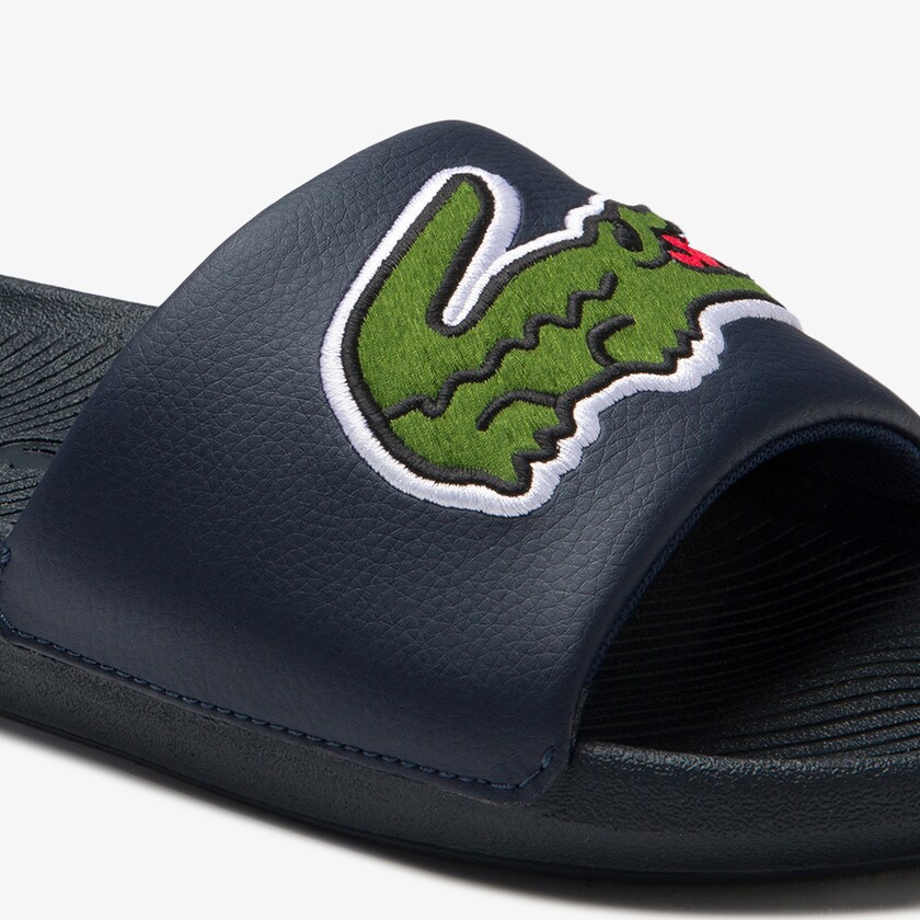 Men's Lacoste Navy Slides Croco Synthetic and PU PB0-72977I1