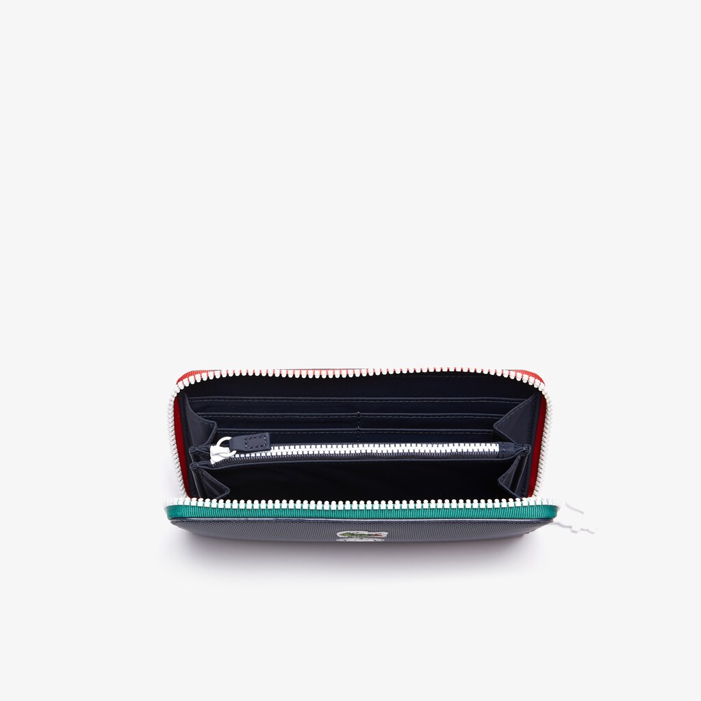 Women's Lacoste Navy / Green Wallets Roland Garros Contrast Interior Zippered ZG3-80778O8