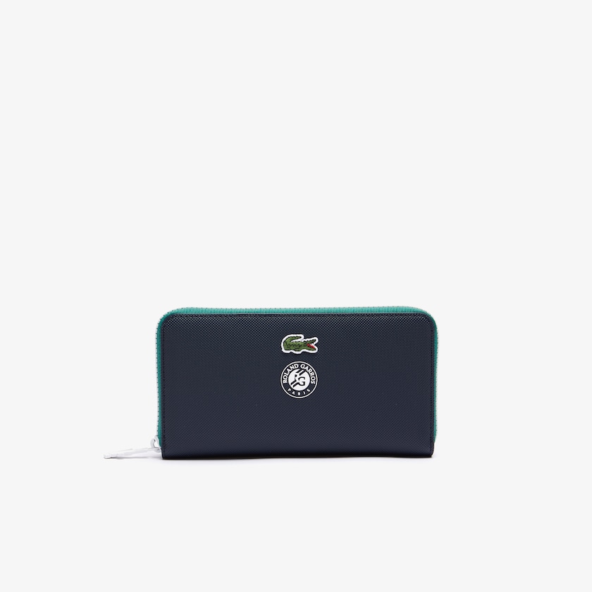 Women's Lacoste Navy / Green Wallets Roland Garros Contrast Interior Zippered ZG3-80778O8