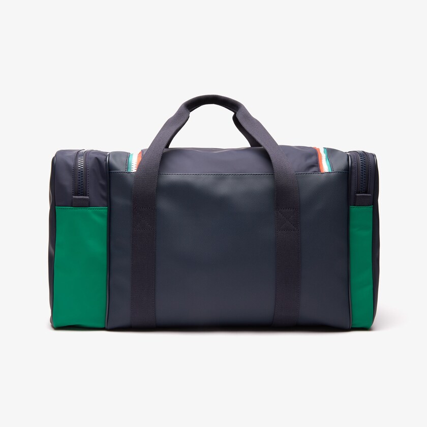 Men's Lacoste Navy / Green Bags Roland Garros Two-Tone Nylon Zippered Sports Bag HV4-12131L5