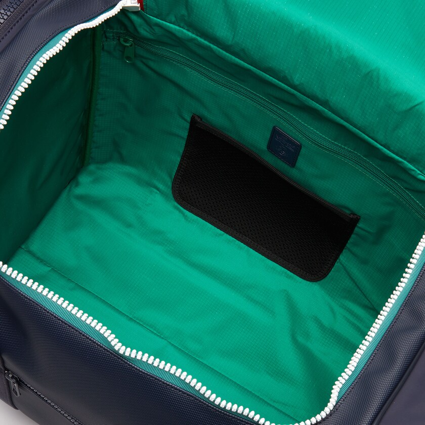 Men's Lacoste Navy / Green Bags Roland Garros Two-Tone Nylon Zippered Sports Bag HV4-12131L5