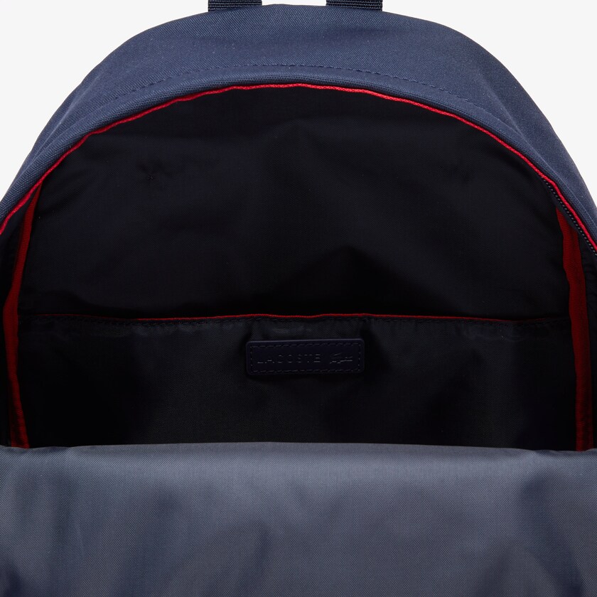 Men's Lacoste Navy / Red Backpacks Neocroc L27 Lettered Canvas YI4-20512J4
