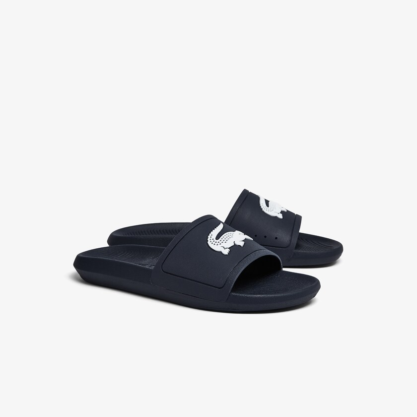 Men's Lacoste Navy / White Slides Croco Synthetic DY5-01960B2