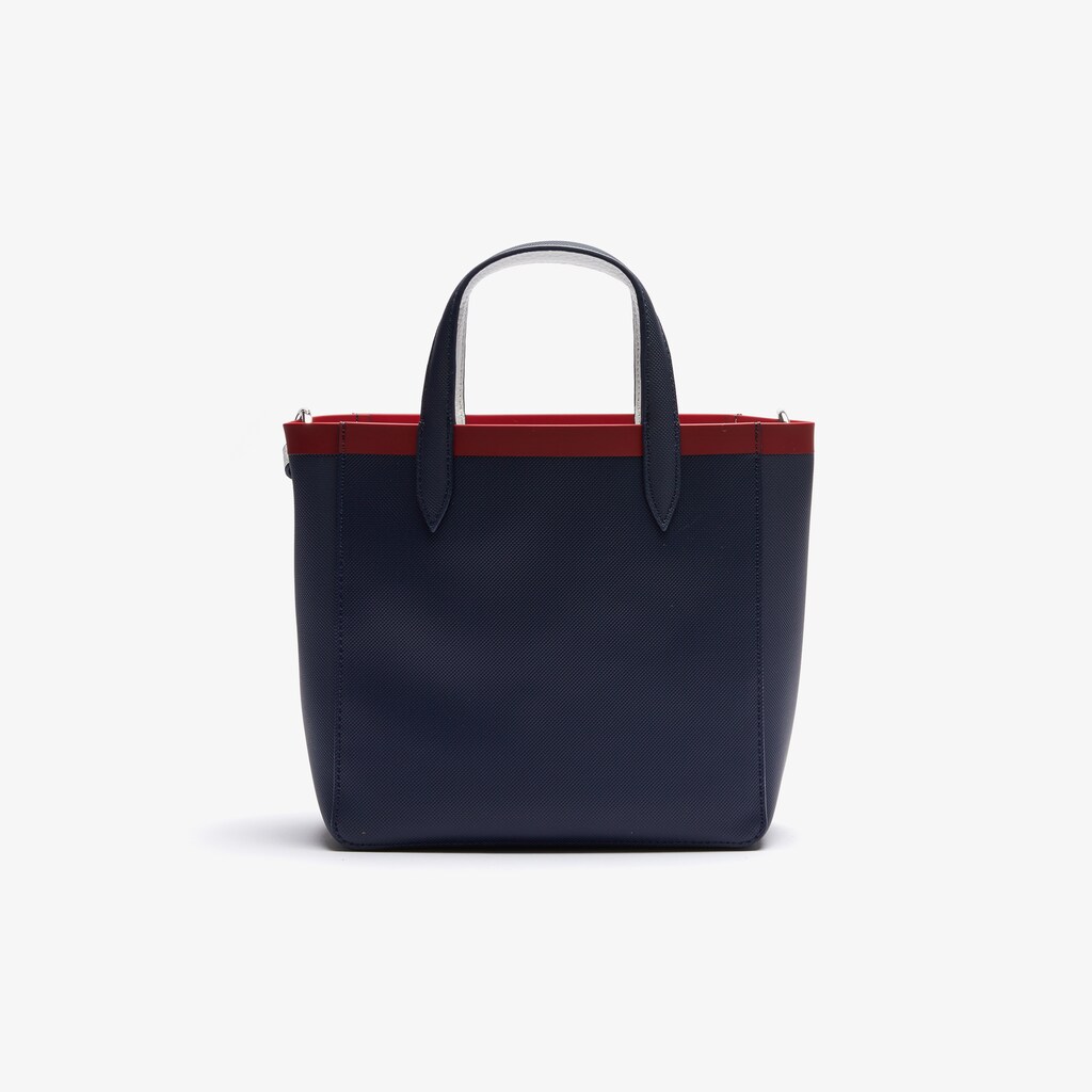 Women's Lacoste Navy / White / Red Tote Bags Anna Contrast L Coated Canvas LW0-19861G6