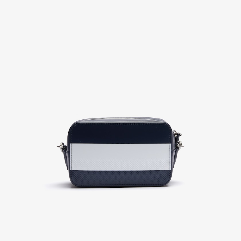 Women's Lacoste Navy / White / Red Shoulder Bag Chantaco Colorblock Piqué Leather NA2-18361V7