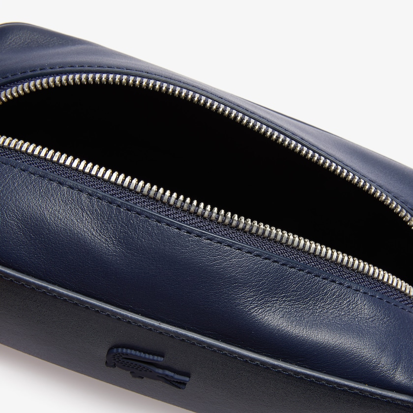 Women's Lacoste Navy / White / Red Shoulder Bag Chantaco Colorblock Piqué Leather NA2-18361V7