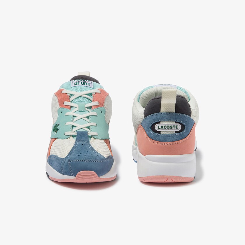Men's Lacoste Off White / Blue Sneakers Storm 96 Mesh and Suede YO0-56045V4