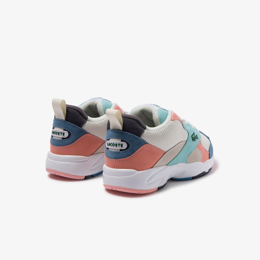 Women's Lacoste Off White / Blue Sneakers Storm 96 Textile and Suede KM4-30723K4